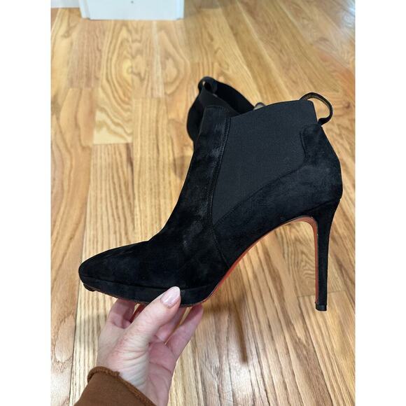 Christian Louboutin Black Suede Ankle Boots - Picture 4 of 16